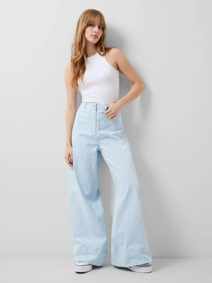 French Connection Trousers Hadley Ateena Twill Wide Fit Trousers 34 Inch Blue Mist 8211 Woman French Connection Trousers Hadley Ateena Twill Wide Fit Trousers 34 Inch Blue Mist 8211 Woman