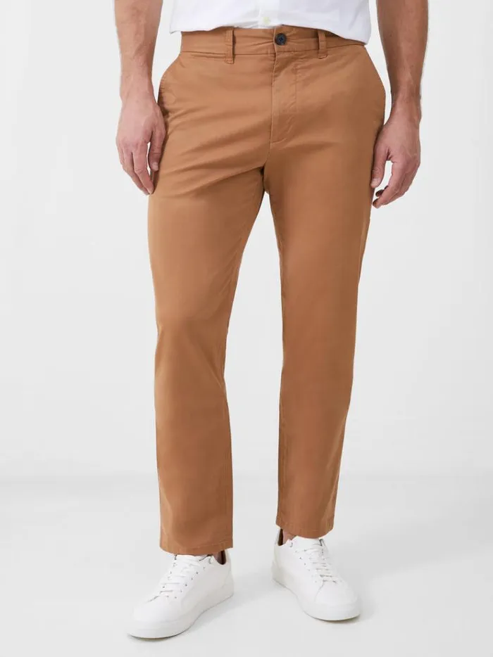 French Connection Trousers Stretch Chino Trousers Tobacco 8211 Man