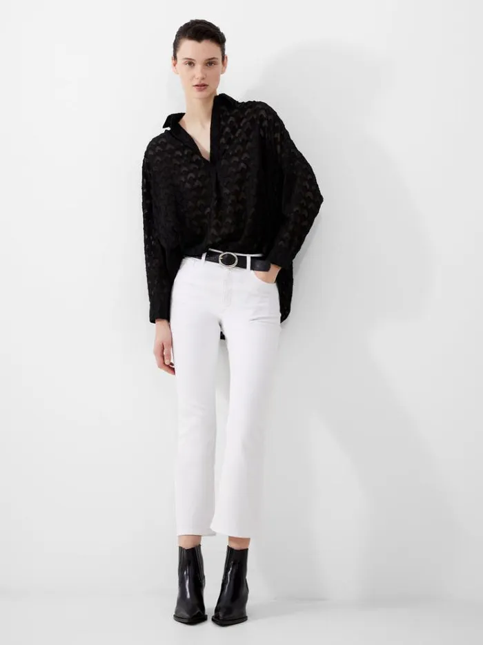 French Connection Trousers Stretch Denim Bootcut Ankle Length Jeans 30 Inch White 8211 Woman