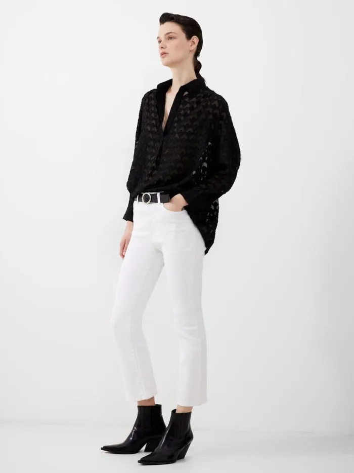French Connection Trousers Stretch Denim Bootcut Ankle Length Jeans 30 Inch White 8211 Woman
