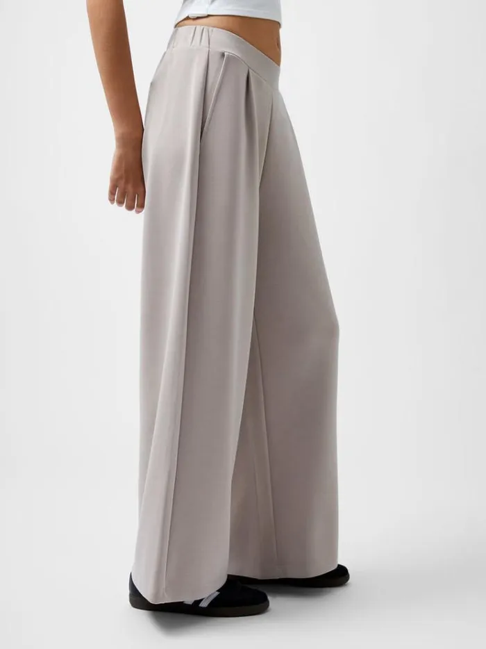 French Connection Trousers Wren Wide Leg Trousers Washed Macchiato 8211 Woman