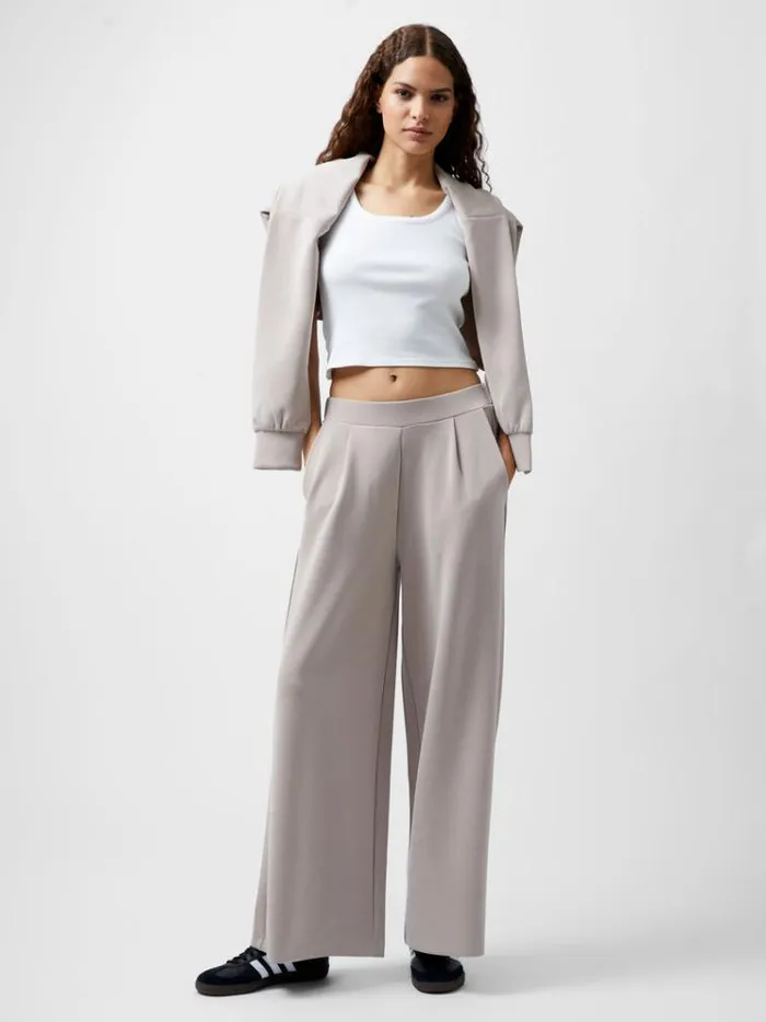 French Connection Trousers Wren Wide Leg Trousers Washed Macchiato 8211 Woman