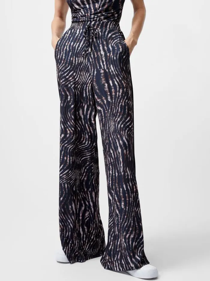 French Connection Trousers Zina Portia Wide Leg Printed Trousers Brown Multi 8211 Woman