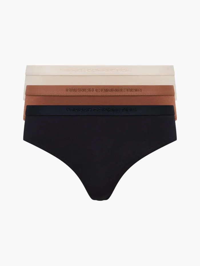 French Connection Underwear and Socks 3 Pack French Connection Thongs Blacklight Brownnude 8211 Woman
