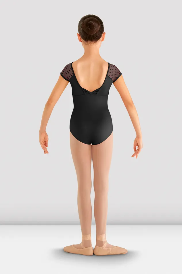 Girls Heart Mesh Cap Sleeve Leotard Black Children Leotards Bloch