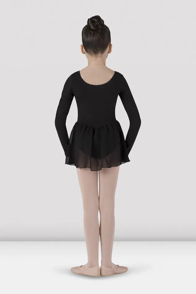 Girls Long Sleeve Skirted Leotard Black Children Dresses Bloch