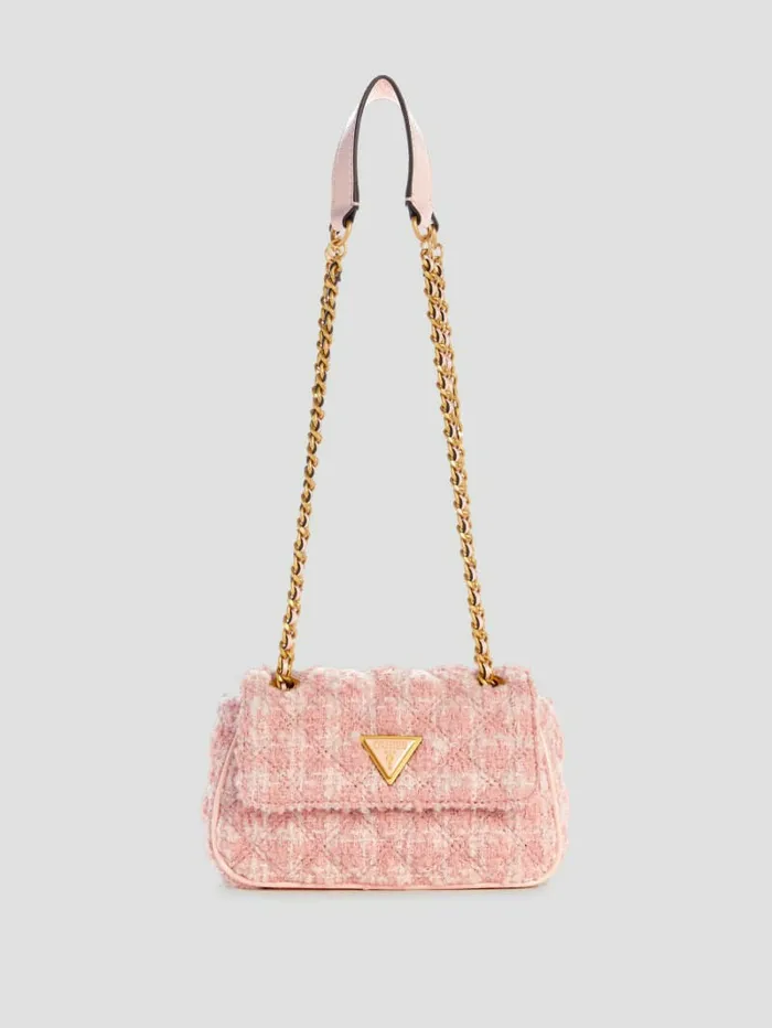 Giully Tweed Mini Convertible Crossbody Light Rose Multi Handbags GUESS Women Giully Tweed Mini Convertible Crossbody Light Rose Multi Handbags GUESS Women
