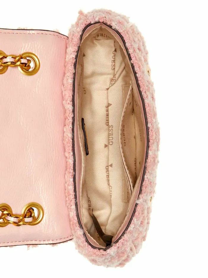 Giully Tweed Mini Convertible Crossbody Light Rose Multi Handbags GUESS Women Giully Tweed Mini Convertible Crossbody Light Rose Multi Handbags GUESS Women