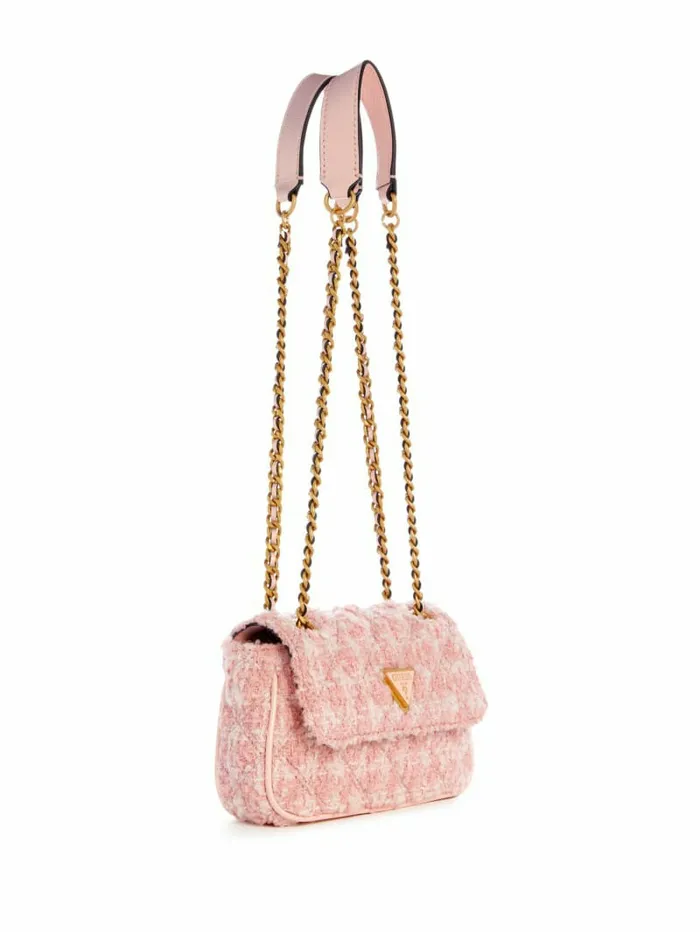 Giully Tweed Mini Convertible Crossbody Light Rose Multi Handbags GUESS Women Giully Tweed Mini Convertible Crossbody Light Rose Multi Handbags GUESS Women