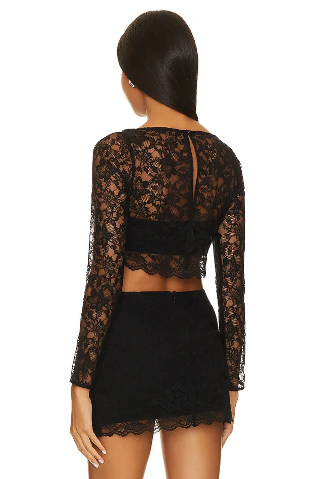 Gracia Crop Top Black Women Lovers and Friends Tops Gracia Crop Top Black Women Lovers and Friends Tops
