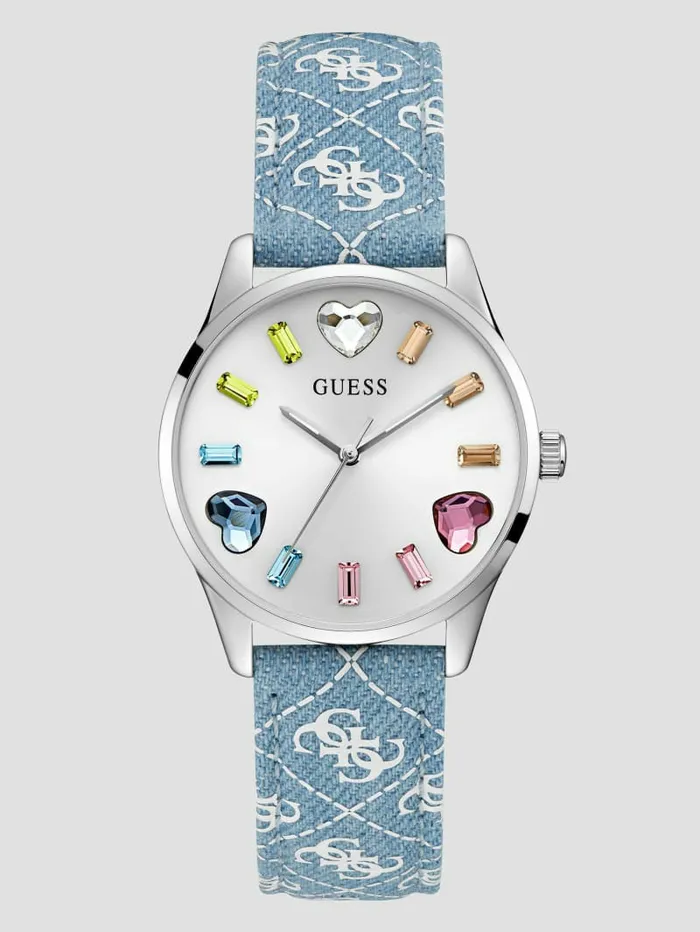 GUESS Blue Denim Analog Watch Rainbow Women Watches