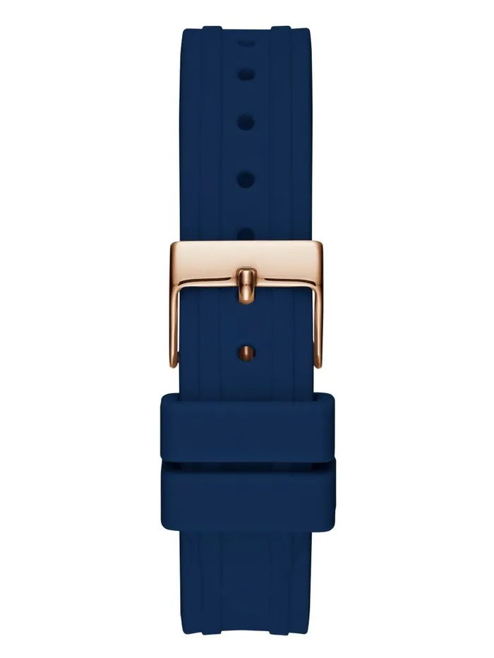 GUESS Blue Silicone Analog Watch Rose Gold Women Watches GUESS Blue Silicone Analog Watch Rose Gold Women Watches
