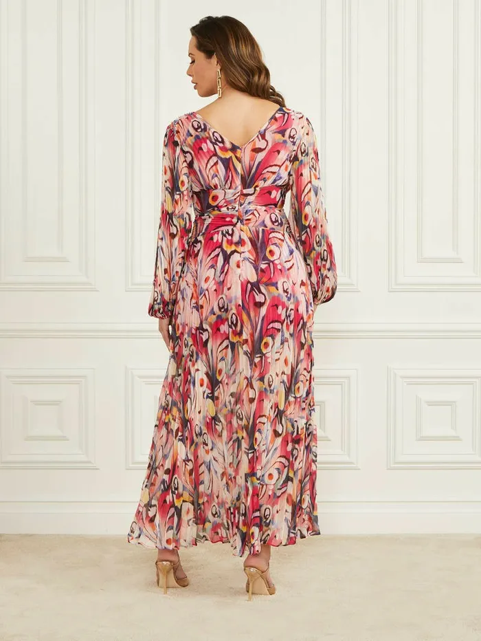 GUESS Dresses and Jumpsuits Women Wonderland Pleated Maxi Dress Wonderland Print GUESS Dresses and Jumpsuits Women Wonderland Pleated Maxi Dress Wonderland Print