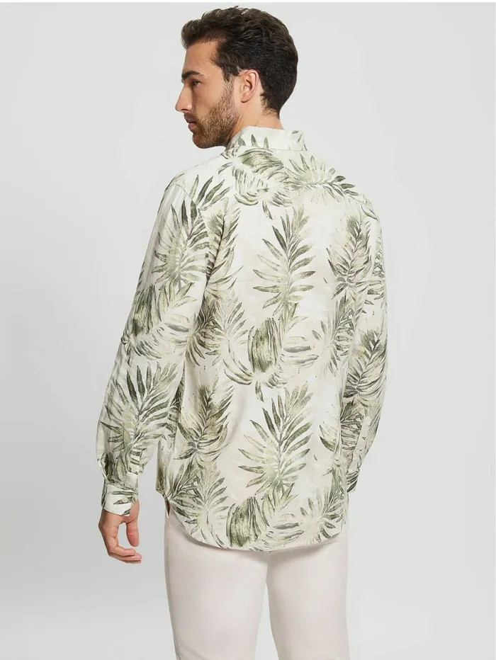 GUESS Eco Collins LongSleeve Shirt Military Foliage Men Shirts