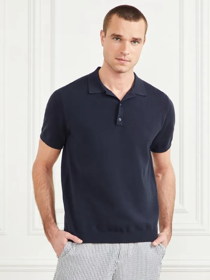 GUESS Formal Performance Polo Bleu lgant Men Shirts