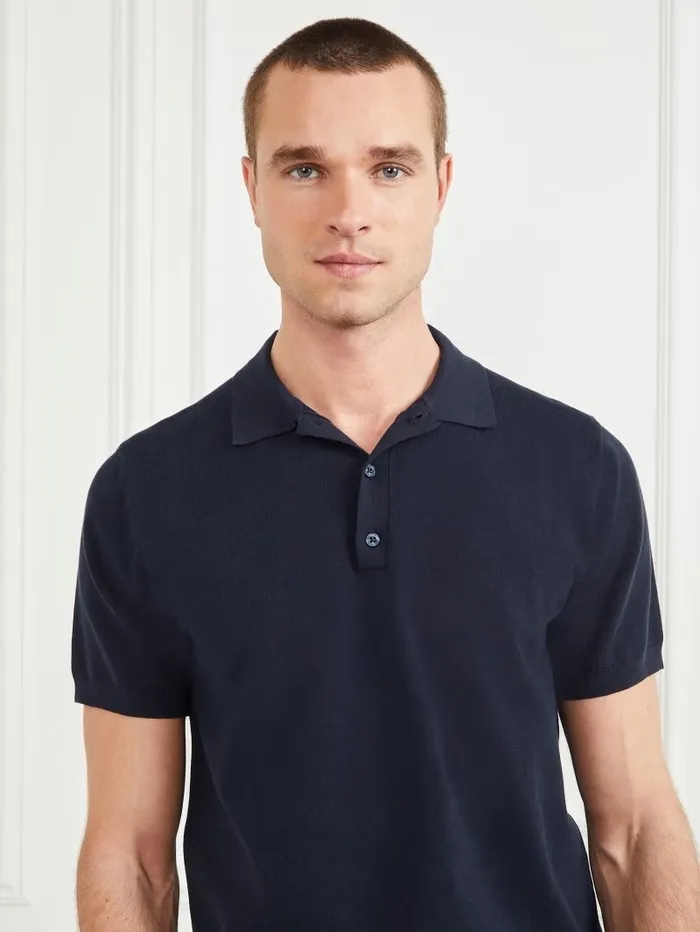 GUESS Formal Performance Polo Bleu lgant Men Shirts