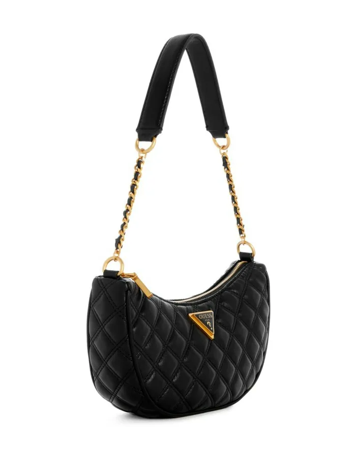 GUESS Handbags Women Giully Quilted TopZip Shoulder Bag Black GUESS Handbags Women Giully Quilted TopZip Shoulder Bag Black