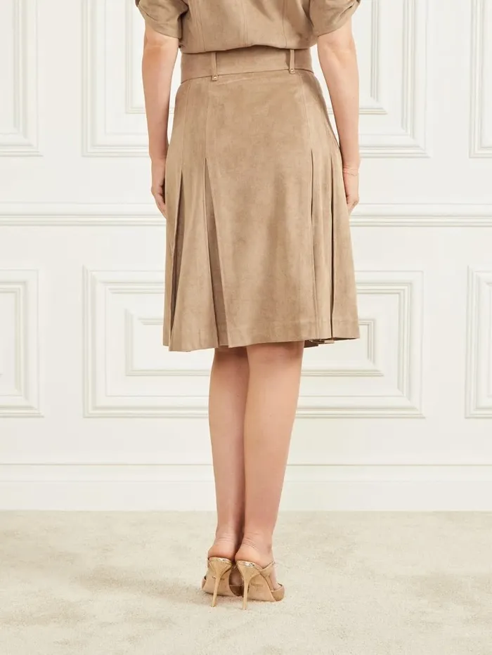 GUESS Kasia FauxSuede Skirt Truffle Dust Multi Women Bottoms