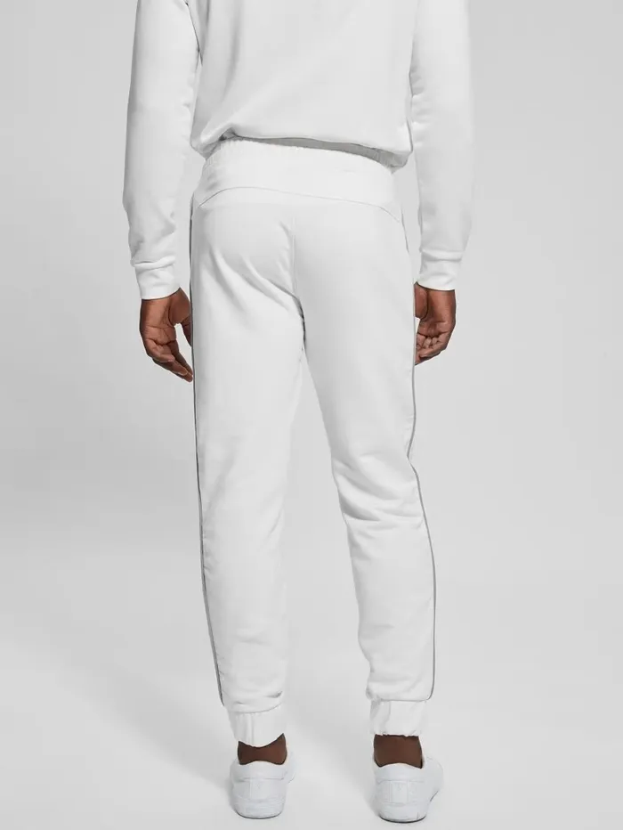 GUESS Lugh Cuffed Joggers Salt White Men Pants and Shorts GUESS Lugh Cuffed Joggers Salt White Men Pants and Shorts