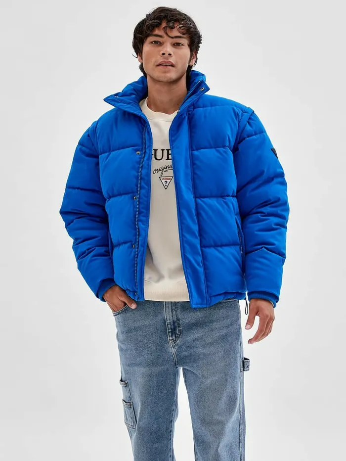 GUESS Originals Puffer Jacket Bright Zaffre Men Jackets and Coats GUESS