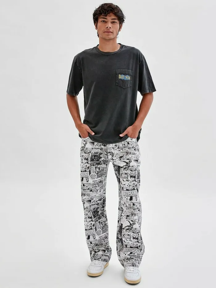 GUESS Originals x Batman Storyboard Carpenter Jeans Pure White Multi Jeans and Denim GUESS Men GUESS Originals x Batman Storyboard Carpenter Jeans Pure White Multi Jeans and Denim GUESS Men