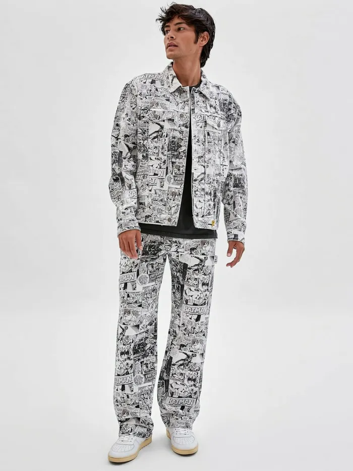 GUESS Originals x Batman Storyboard Carpenter Jeans Pure White Multi Jeans and Denim GUESS Men GUESS Originals x Batman Storyboard Carpenter Jeans Pure White Multi Jeans and Denim GUESS Men