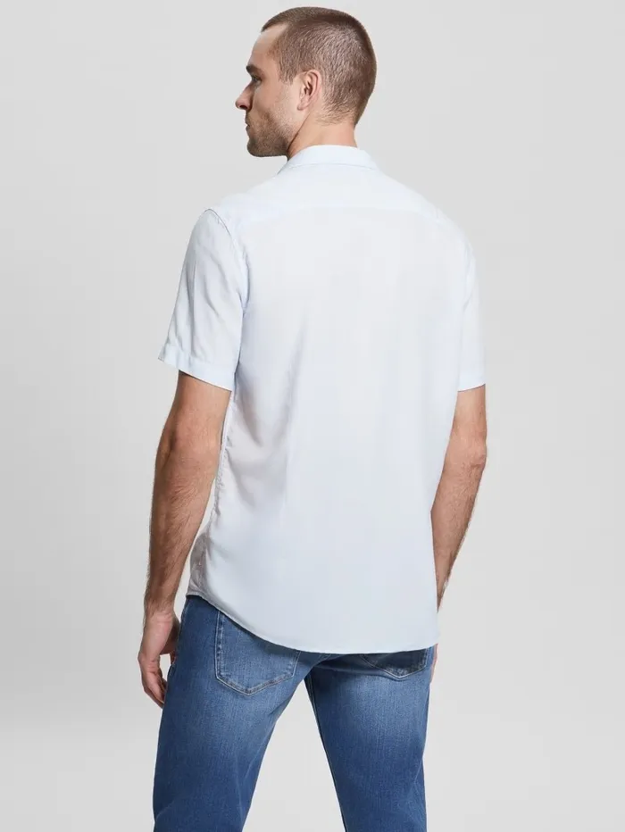 GUESS Shirts Men Eco Rayon Solid Shirt Sky High