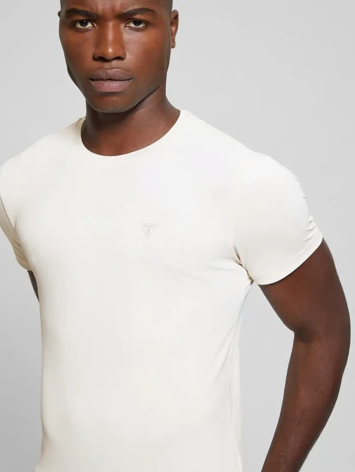 GUESS Signature Crewneck Tee Muted Stone Men TShirts and Tanks