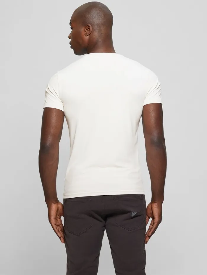 GUESS Signature Crewneck Tee Muted Stone Men TShirts and Tanks