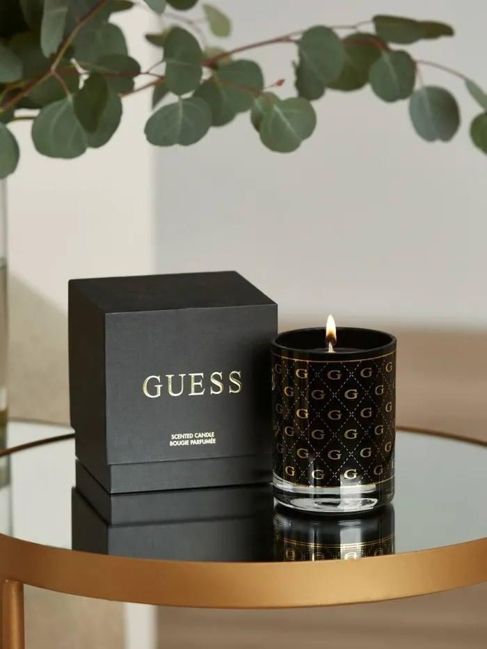 GUESS Status Candle Black Floral Print Women Home
