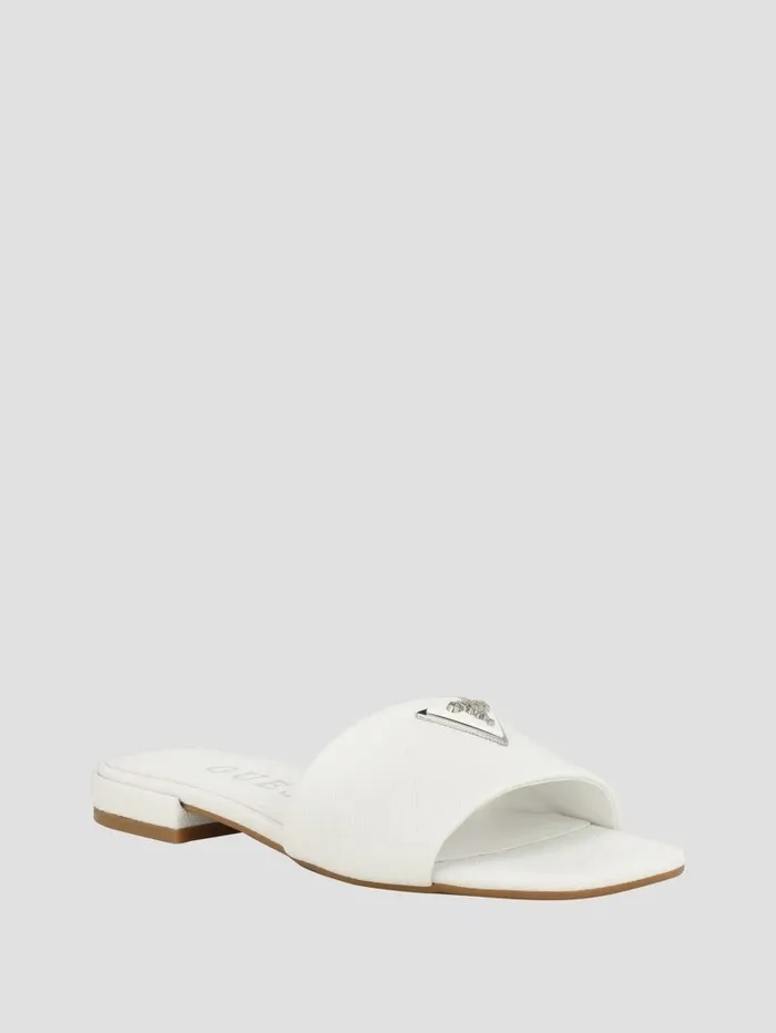 GUESS Tamed Triangle Sandals Wht Floral Women Sandals