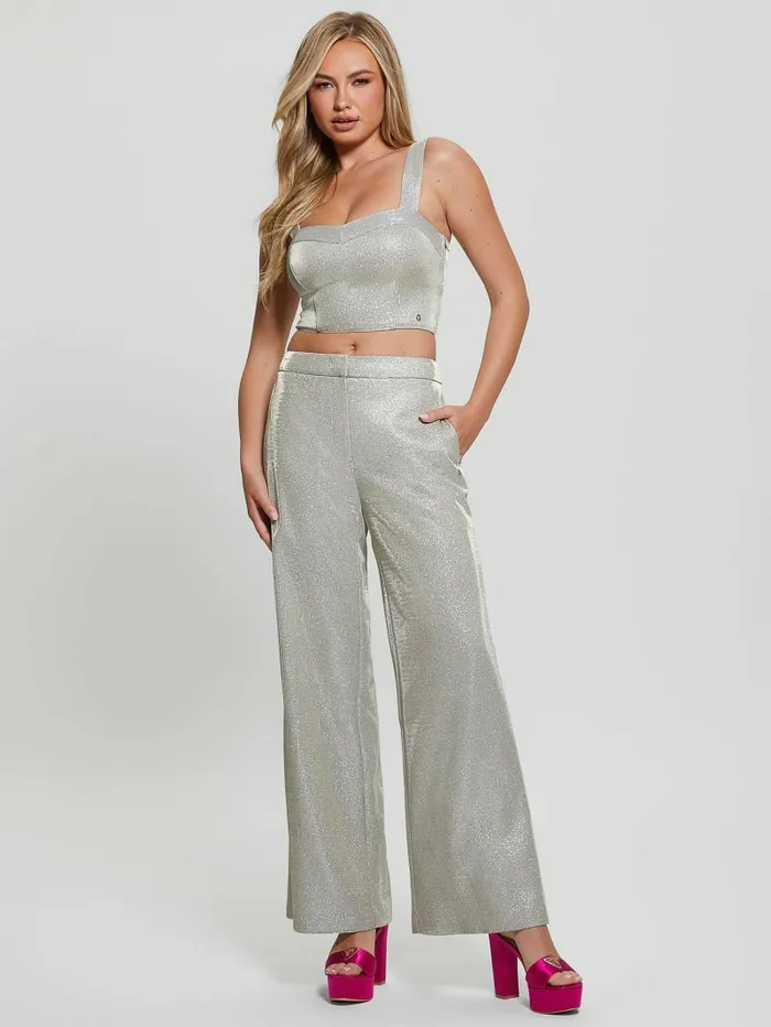 GUESS Tops Women Bianca Shimmering Top Champagne