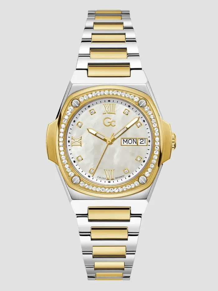 GUESS Watches Women Gc Gold and SilverTone Analog Watch Gold