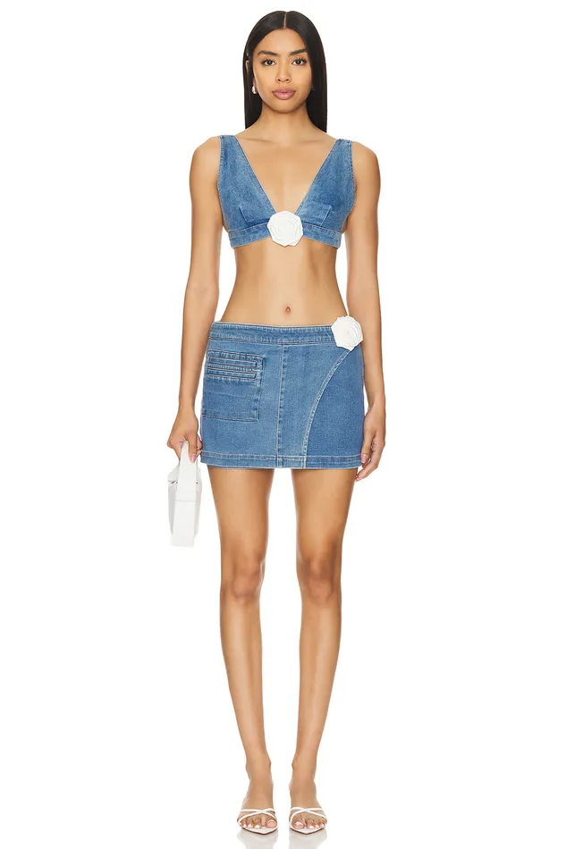 Hana Skirt Medium Blue Wash Women Lovers and Friends Skirts
