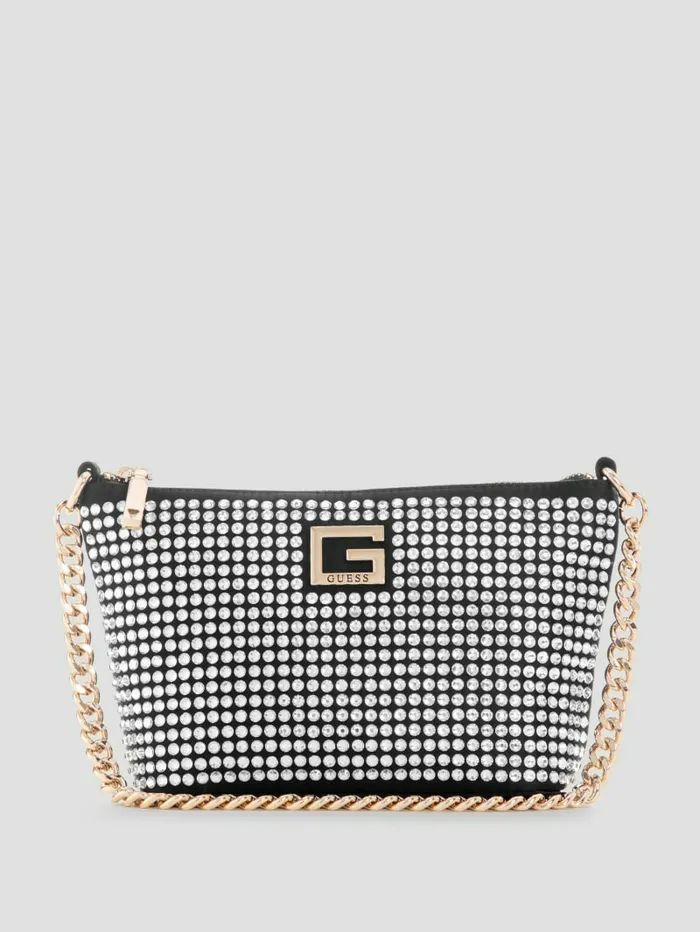 Handbags GUESS Women Gilded Glamour Mini TopZip Bucket Bag Black Floral Print