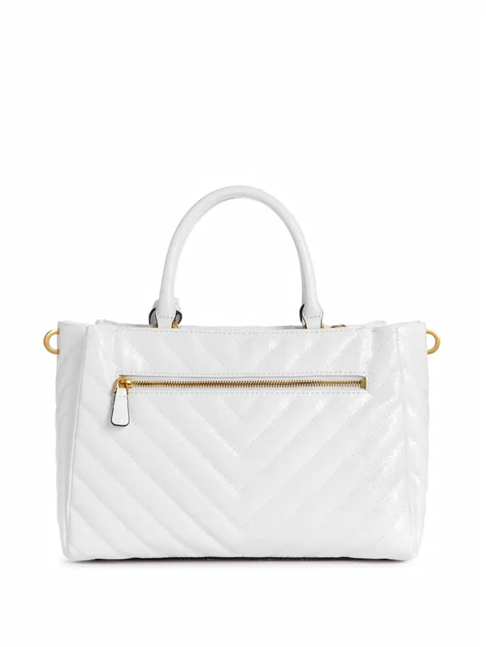 Handbags GUESS Women Jania Quilted Society Satchel White