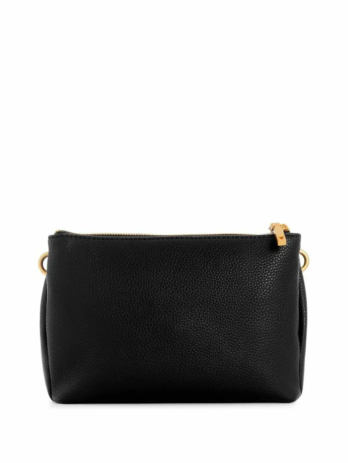 Handbags GUESS Women Laryn Pebbled DualZip Crossbody Black Handbags GUESS Women Laryn Pebbled DualZip Crossbody Black