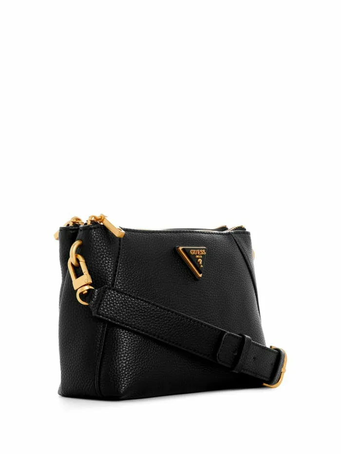 Handbags GUESS Women Laryn Pebbled DualZip Crossbody Black Handbags GUESS Women Laryn Pebbled DualZip Crossbody Black