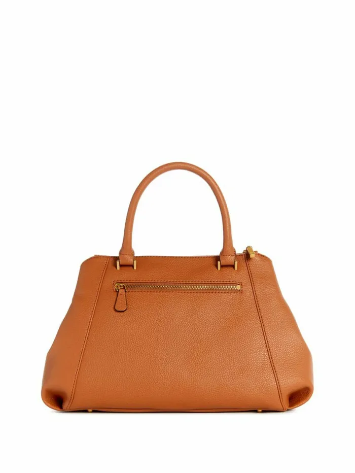 Handbags GUESS Women Laryn Pebbled Luxury Satchel Cognac