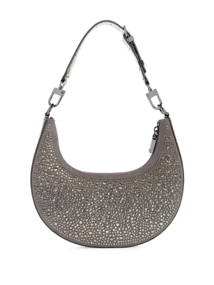 Handbags GUESS Women Lua Rhinestone Shoulder Bag Pewter Handbags GUESS Women Lua Rhinestone Shoulder Bag Pewter