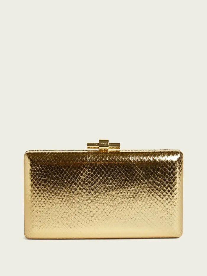 Handbags GUESS Women Rose Gold Python Clutch Rose Gold