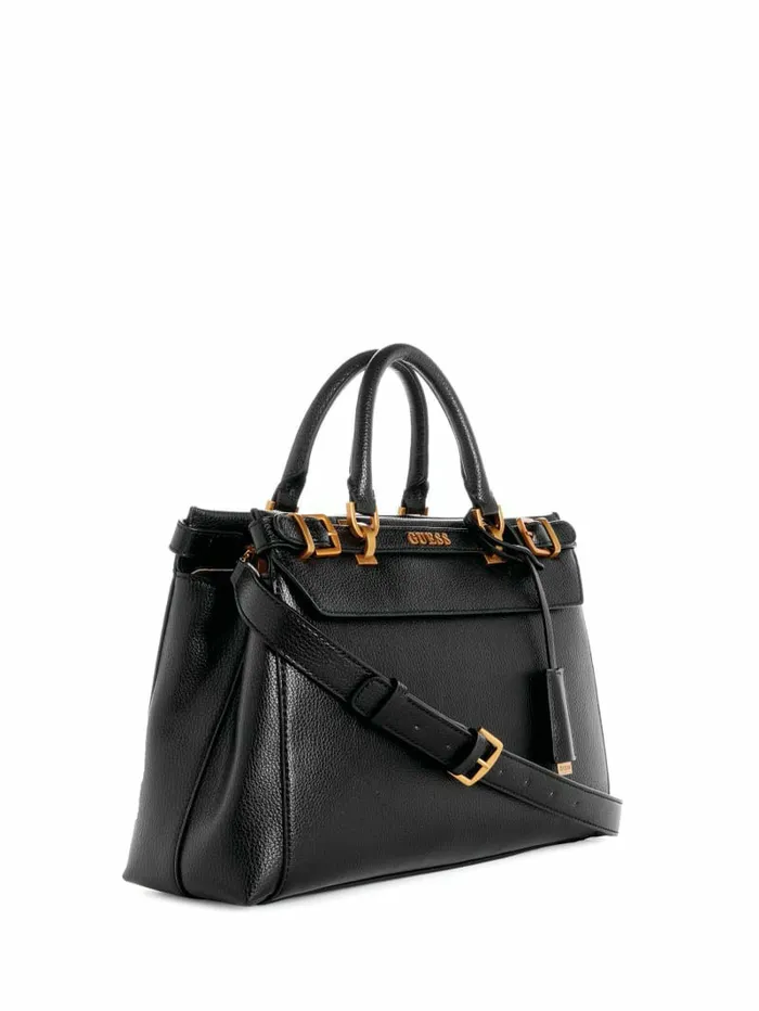 Handbags GUESS Women Sestri Pebbled Luxury Satchel Black Floral Print Handbags GUESS Women Sestri Pebbled Luxury Satchel Black Floral Print