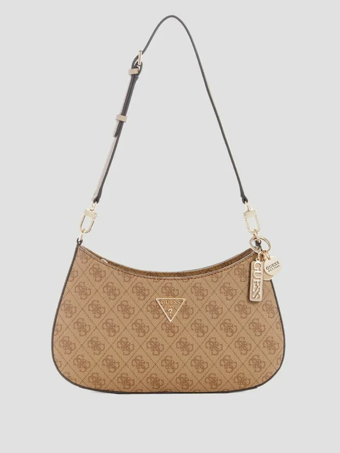 Handbags Noelle Quattro G Shoulder Bag Latte Logo 8211 GUESS Women