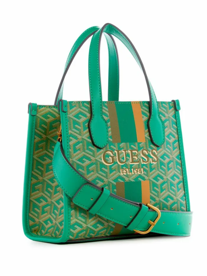 Handbags Silvana Mini Totes Forest Logo GUESS Women Handbags Silvana Mini Totes Forest Logo GUESS Women