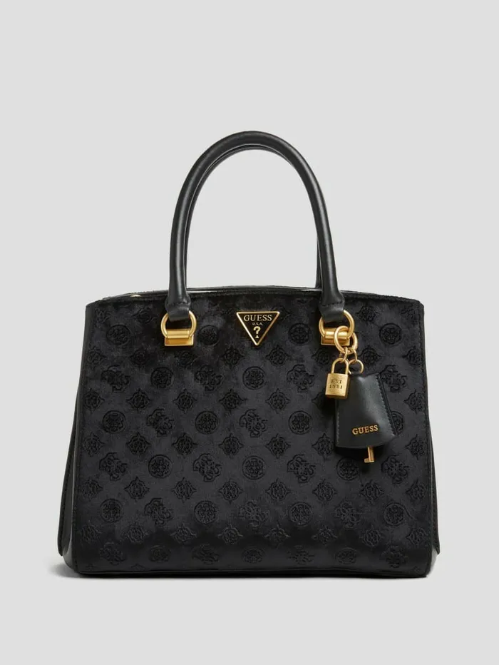 Handbags Women GUESS Ales Girlfriend Satchel Black
