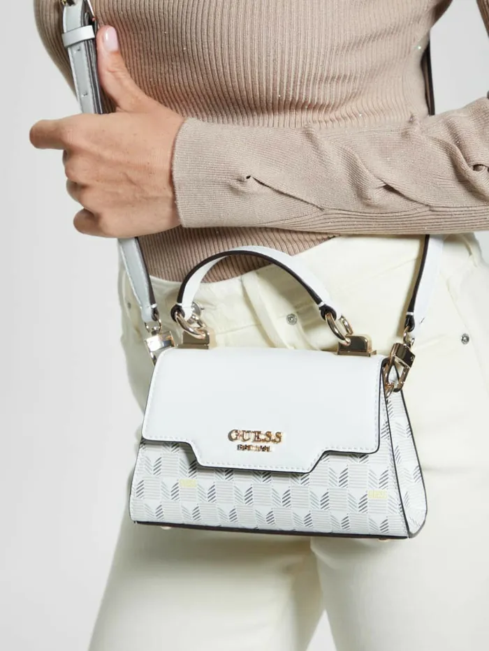 Handbags Women GUESS Hallie Mini FoldOver Flap Bag Steel Handbags Women GUESS Hallie Mini FoldOver Flap Bag Steel