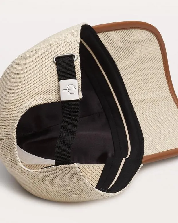 Harlow Faux LeatherTrimmed Canvas Baseball Cap Natural Tan Canvas Handbags rag and bone Women