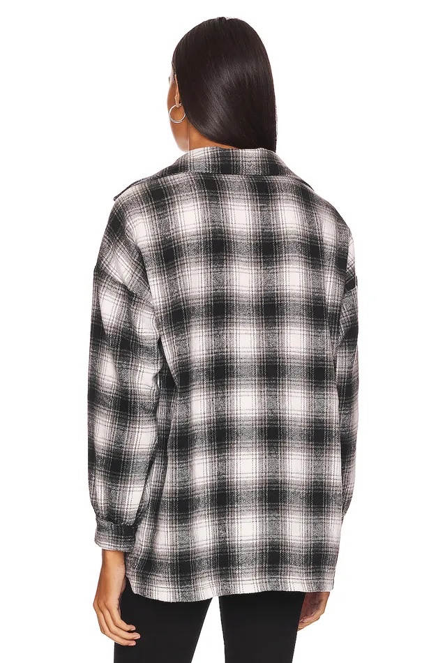 Harlow Flannel Shacket Black and White Women Lovers and Friends Tops