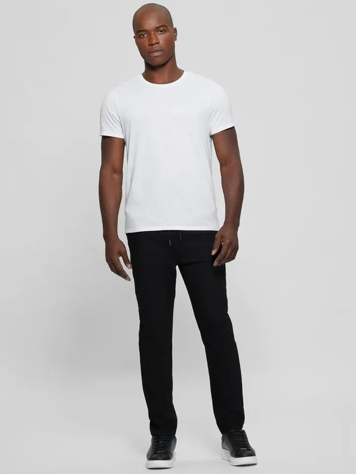 Harper Woven Tapered Pant Jet Black Multi Men Pants and Shorts GUESS Harper Woven Tapered Pant Jet Black Multi Men Pants and Shorts GUESS