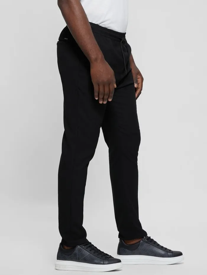 Harper Woven Tapered Pant Jet Black Multi Men Pants and Shorts GUESS Harper Woven Tapered Pant Jet Black Multi Men Pants and Shorts GUESS